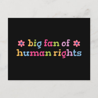 Big fan of human rights postcard