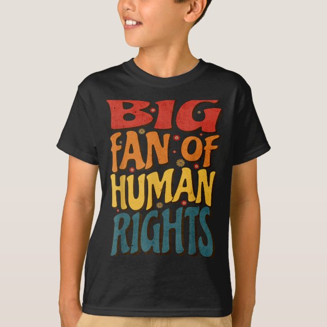 Big Fan Of Human Rights Retro Style For Womens  T-Shirt (Front)