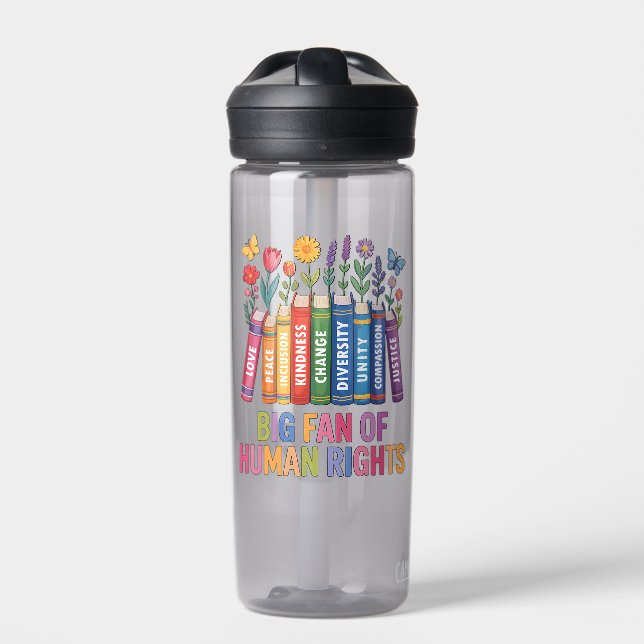 Big Fan Of Human Rights Water Bottle (Front)