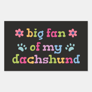 Big fan of my Dachshund Rectangular Sticker