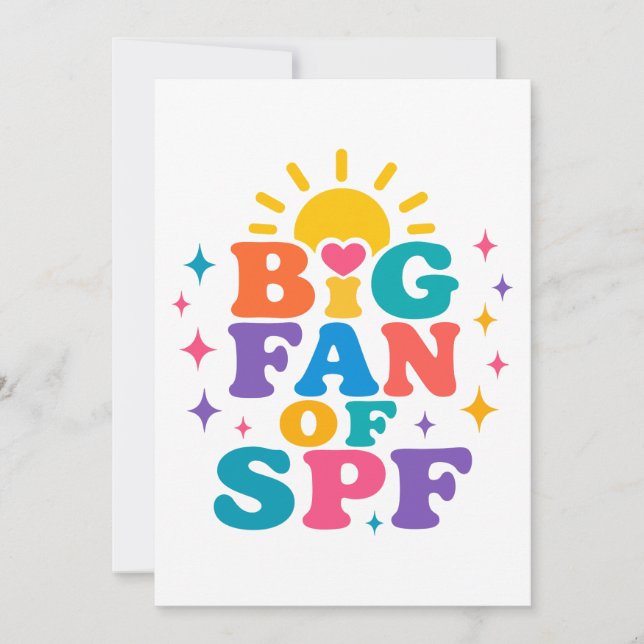 Big Fan of SPF Summer Sun Protection Invitation (Front)