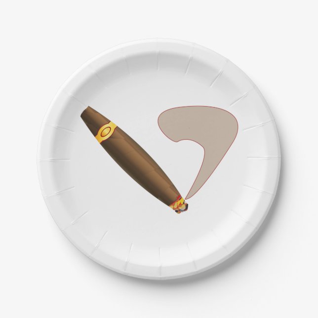 Big Fat Cuban Style Cigar Paper Plates (Front)