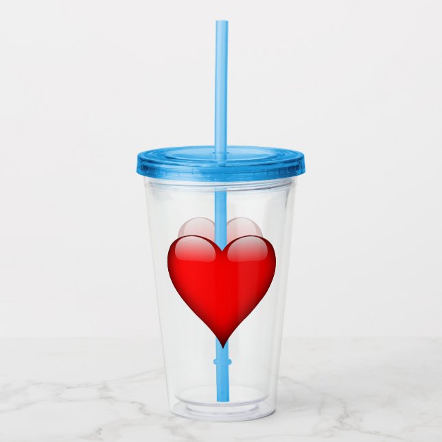 Big Fat Glossy Heart Shape Acrylic Tumbler (Front)