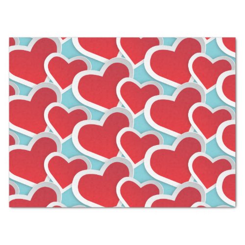 Big Fat Hearts in a Repeating Pattern Tissue Paper