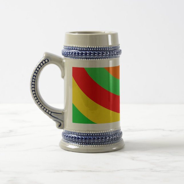 BIG FAT RAINBOW STRIPES CIRCLES      BEER STEIN (Left)