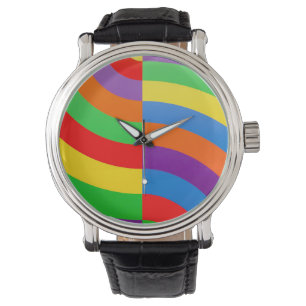 BIG FAT RAINBOW STRIPES CIRCLES WATCH
