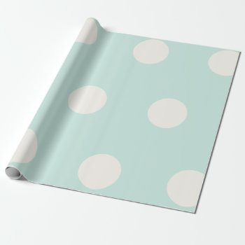 Big Fat Vanilla Polka Dots Pattern On Mint Wedding Wrapping Paper by fatfatin_blue_knot at Zazzle