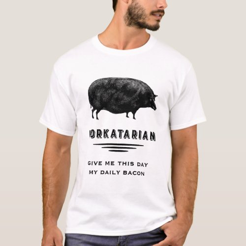 Big Fat Vintage Pig _ Porkatarian T_Shirt