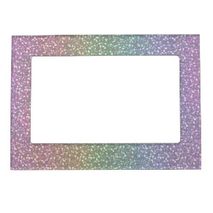 Big Faux Glitter Sparkles Shiny Rainbow Pearl Magnetic Frame