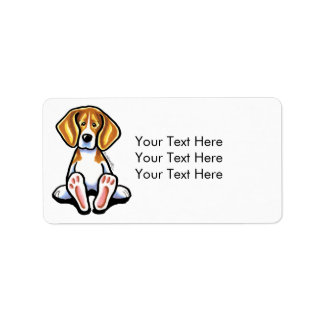 Big Feet Beagle Off-Leash Art™ Medium Label