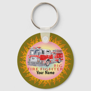 Big Firetruck firefighter  Keychain
