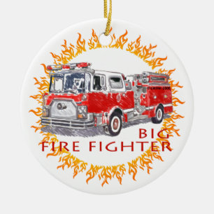 Big Firetruck Firefighter ornament