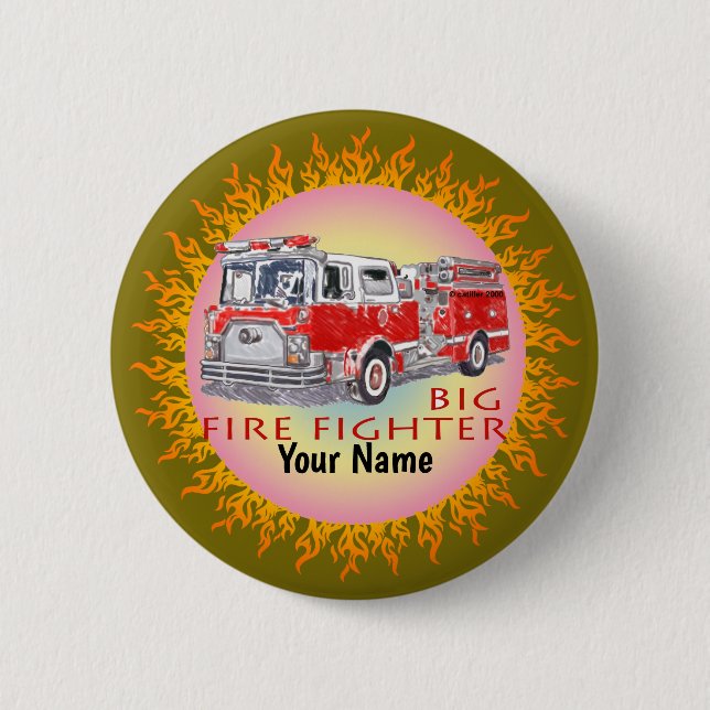 Big Firetruck Firefighter pin (Front)