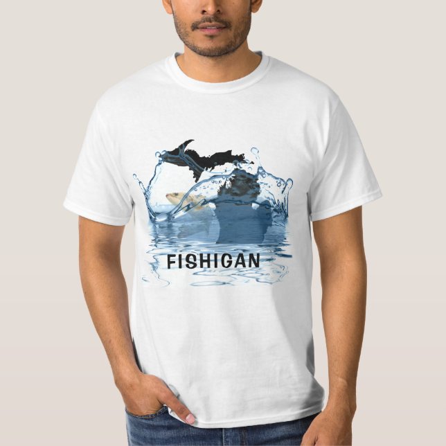Big fish and state of Michigan T-Shirt (Front)
