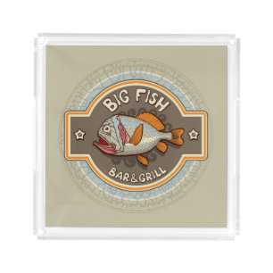 Big Fish Bar And Grill Poster Acrylic Tray