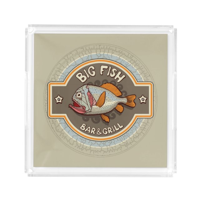 Big Fish Bar And Grill Poster Acrylic Tray (Front)