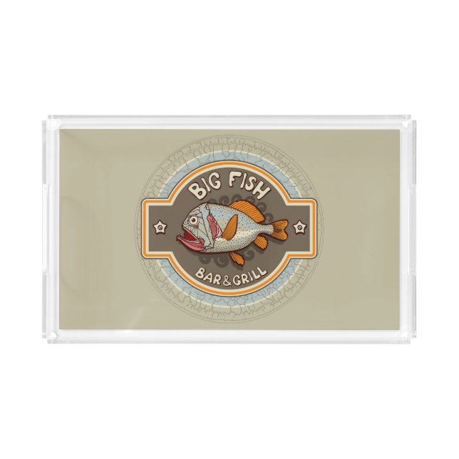 Big Fish Bar And Grill Poster Acrylic Tray (Front)