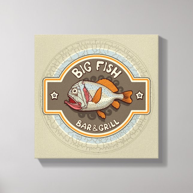 Big Fish Bar And Grill Poster Canvas Print (Front)