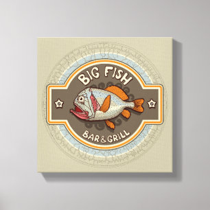 Big Fish Bar And Grill Poster Canvas Print