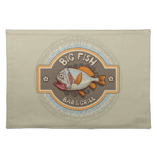 Big Fish Bar And Grill Poster Cloth Placemat