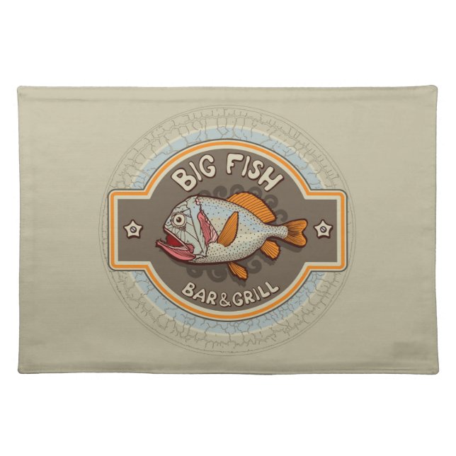 Big Fish Bar And Grill Poster Cloth Placemat (Front)