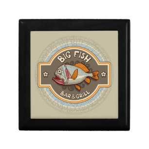Big Fish Bar And Grill Poster Jewelry Box