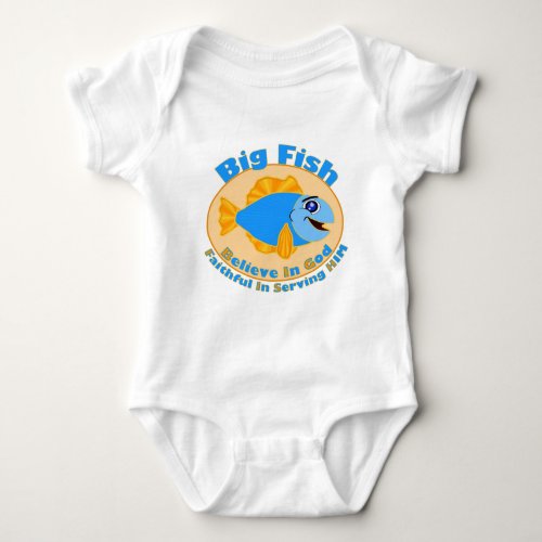 Big Fish Believe in God Baby Bodysuit