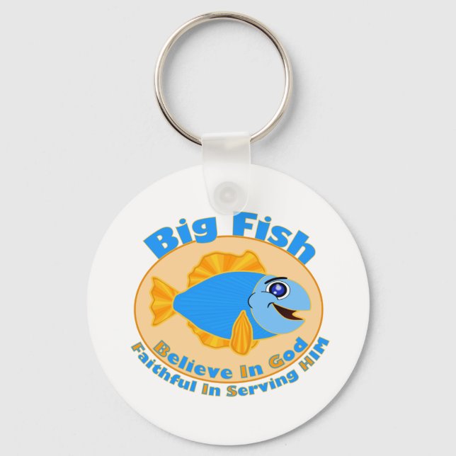 Big Fish Believe in God Keychain (Front)
