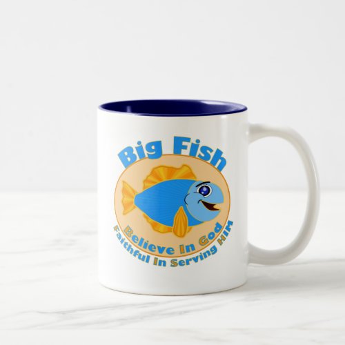 Big Fish Believe in God Two_Tone Coffee Mug