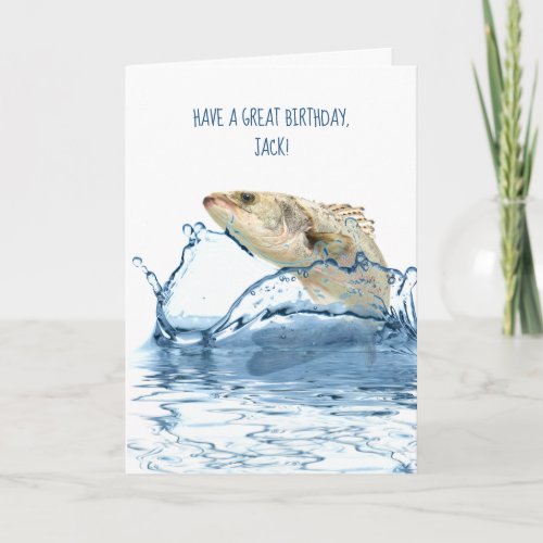 big fish birthday for fisherman card