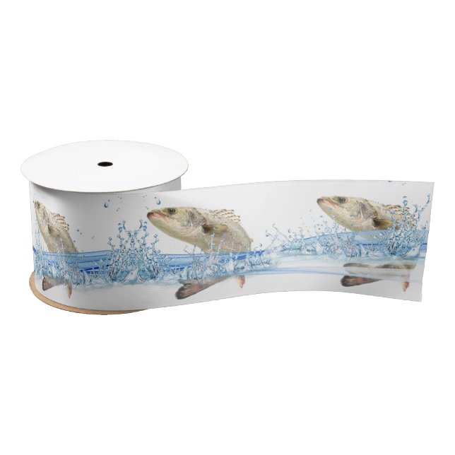 Big Fish Creating a Water Splash Satin Ribbon (Spool)
