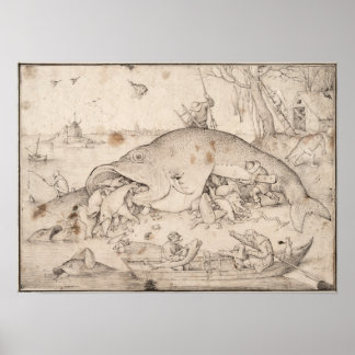 Big Fish Eat Little Fish by Pieter Bruegel Poster