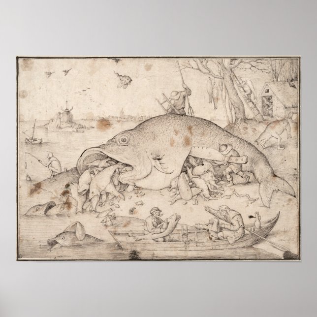 Big Fish Eat Little Fish by Pieter Bruegel Poster (Front)