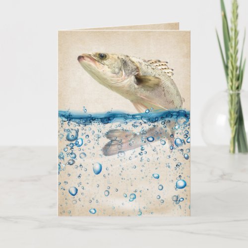 Big Fish in water birthday Card