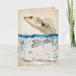 Watercolor Bass Fish You're the reel deal, dad. Greeting Card, 5x7  Watercolor Card, Father's Day Card, For Dads, Dad Card for Fishermen