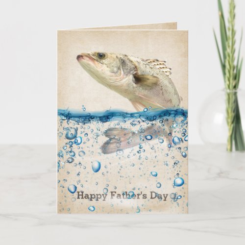 Big Fish in water Fathers Day Card