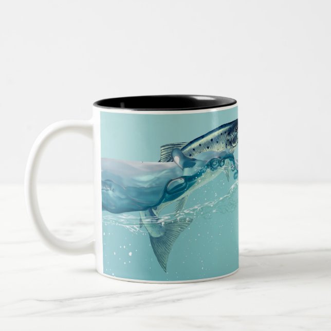 Big Fish in Water Two-Tone Coffee Mug (Left)