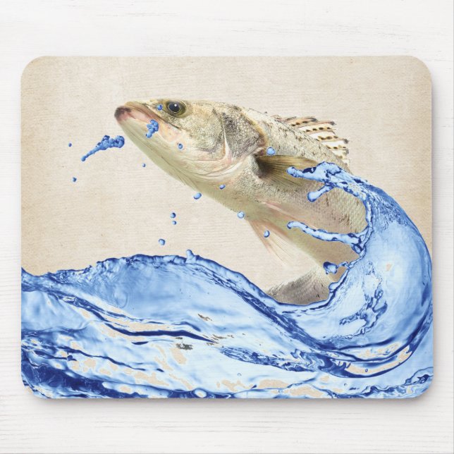 big fish jumping out of water mouse pad (Front)