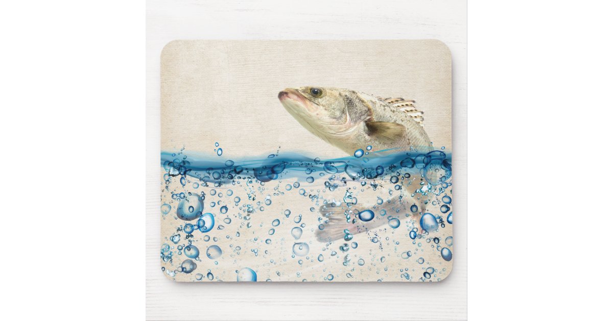 Big Fish Jumping Out of Water Mouse Pad