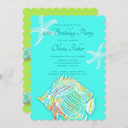 Big Fish Kids Sea Birthday Party Invitation