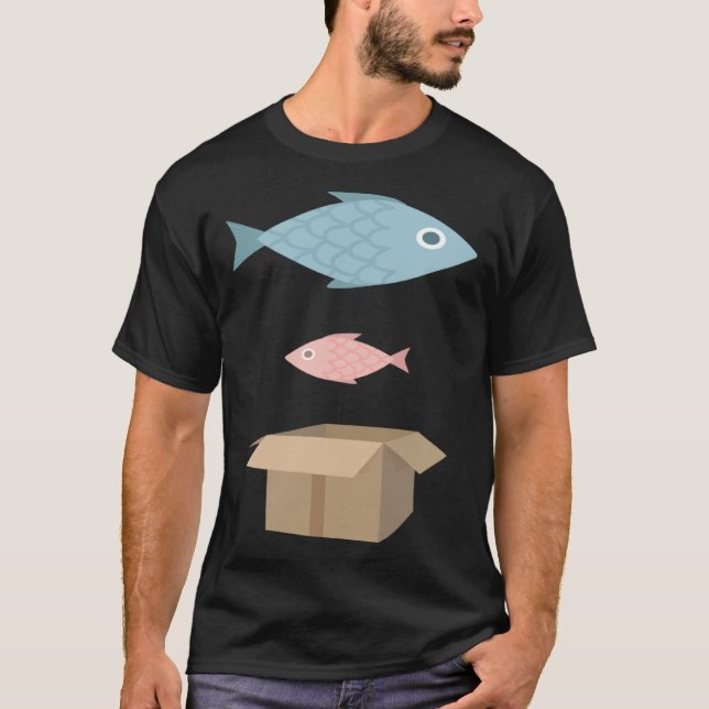 Big fish little fish cardboard box T-Shirt (Front)