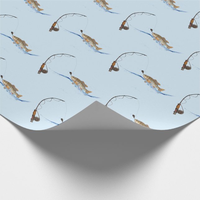 big fish on hook wrapping paper (Corner)
