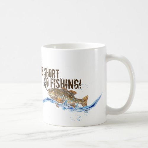 big fish on the hook coffee mug