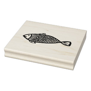 Big Fish Rubber Stamp, Fish Stamp, River Stamp