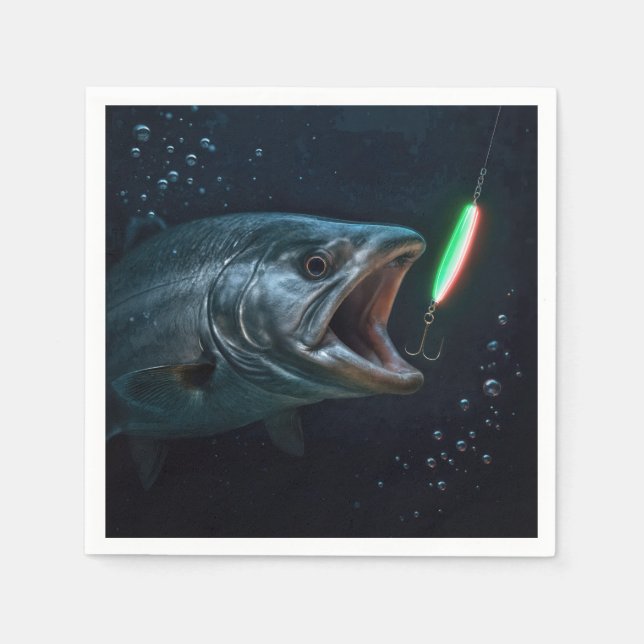Big Fish with Neon Lure Napkins (Front)