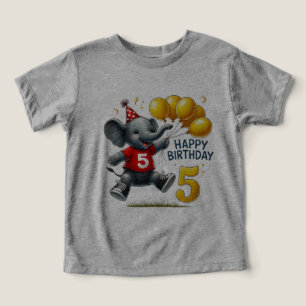 Big Five Celebration: Elephant with Balloons Toddler T-shirt