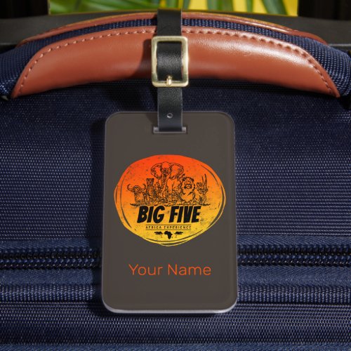 Big Five of Africa Safari Vintage Elephant Lion Luggage Tag