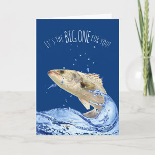 big flag jumping out of water card