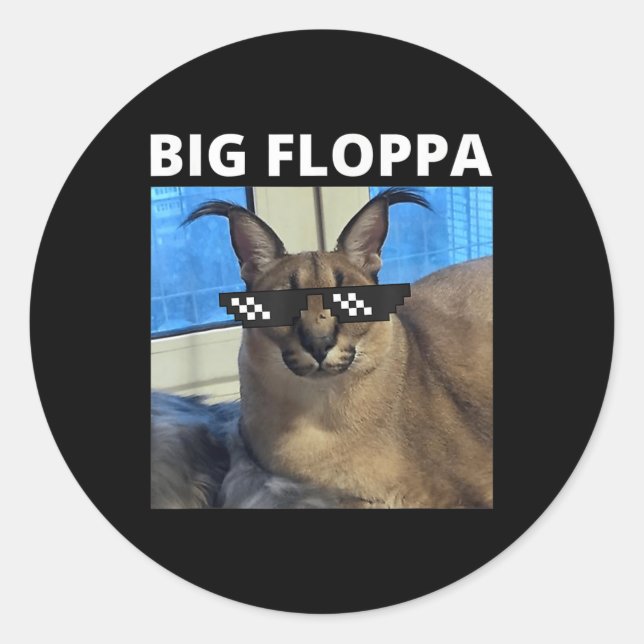 Big Floppa Meme Cat  Classic Round Sticker (Front)