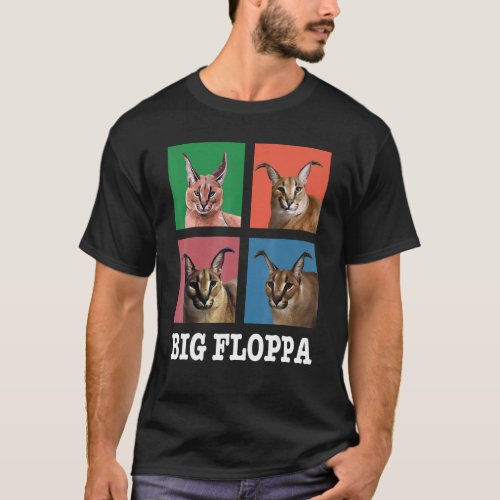 Big Floppa Meme cat Cute  Caracal Cat square box s T_Shirt